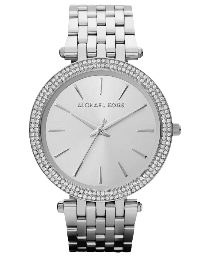 Michael Kors MK3190 Darci Silver Dial Pave Bezel Ladies