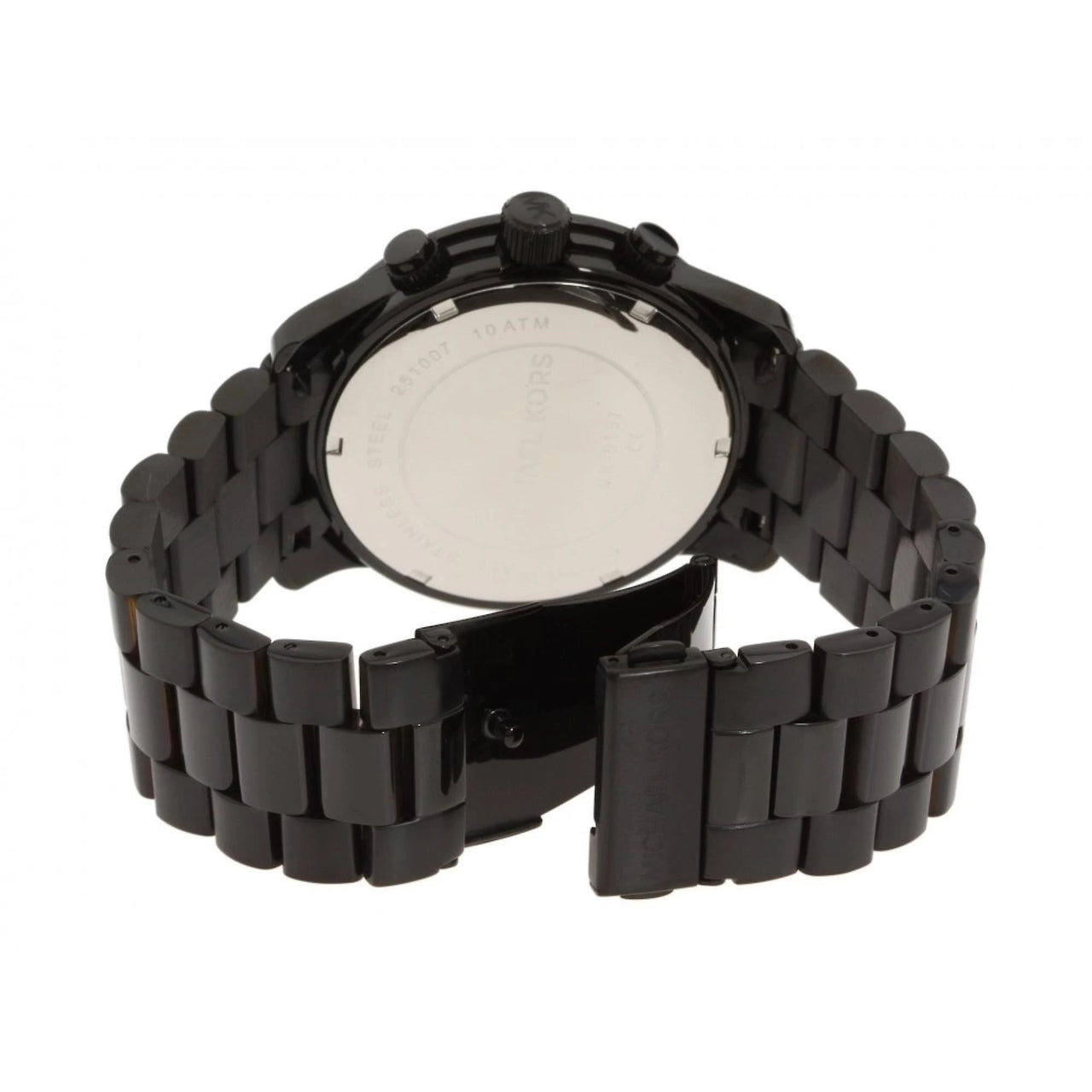 Michael Kors MK6057 - Runway Black and Gold Dial Black Ion-plated Ladies Watch