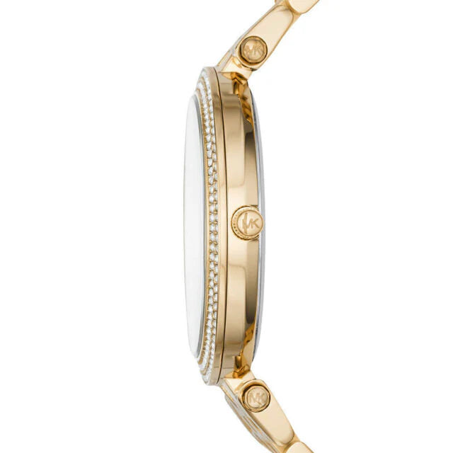 Michael Kors MK3398 - Reloj Darci dorado con esfera de cristal y tono dorado para mujer