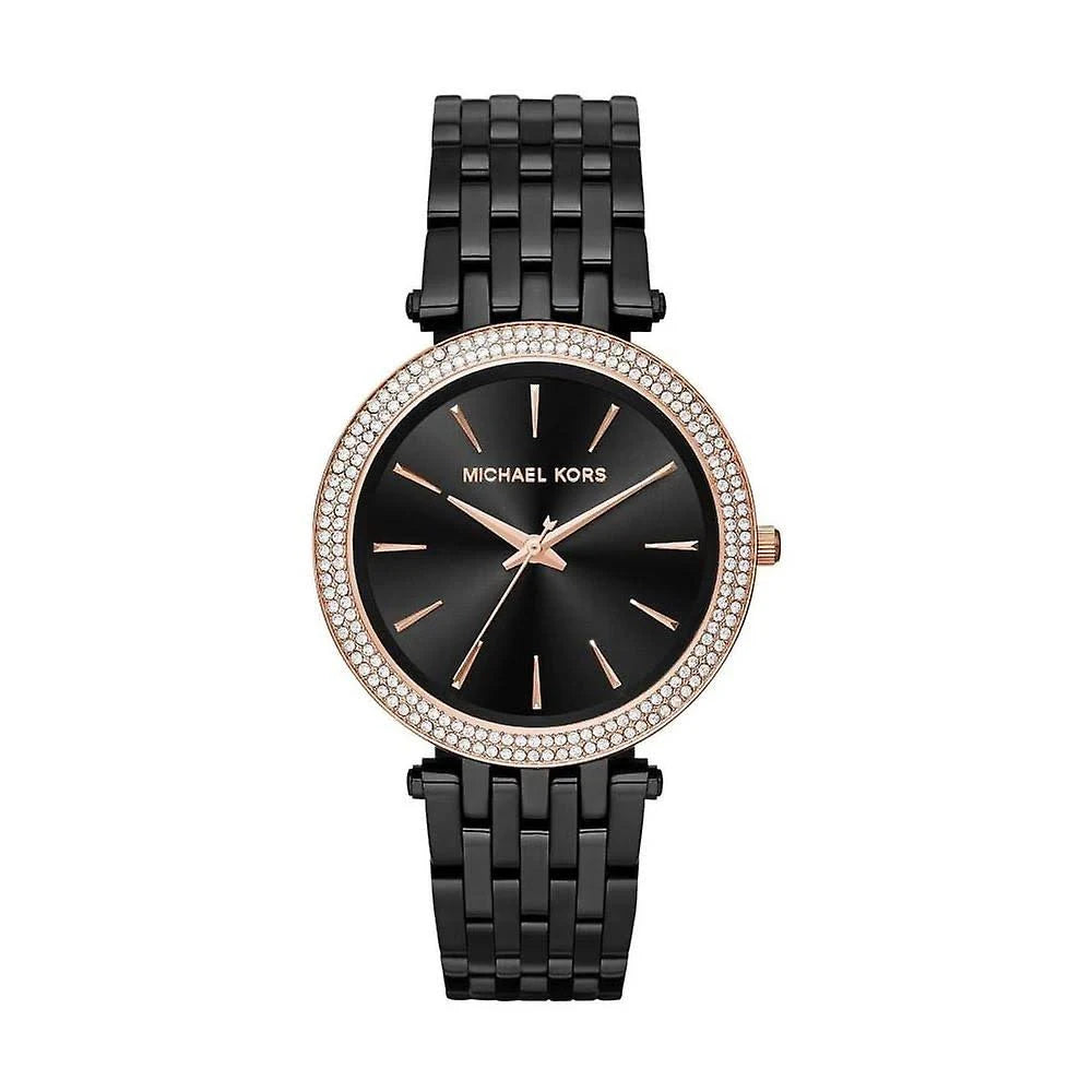 Michael Kors MK3407 - Reloj Darci para mujer con esfera negra y baño de carbono negro