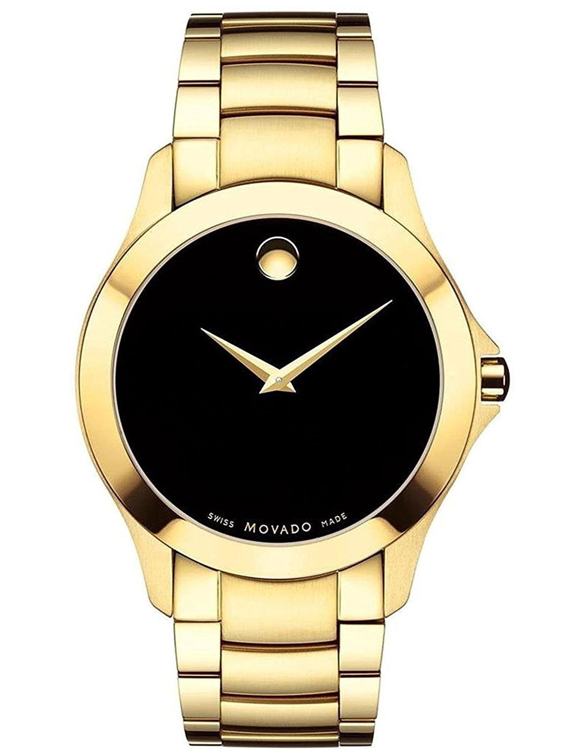 MOVADO 0607034 Masino esfera negra PVD en oro amarillo