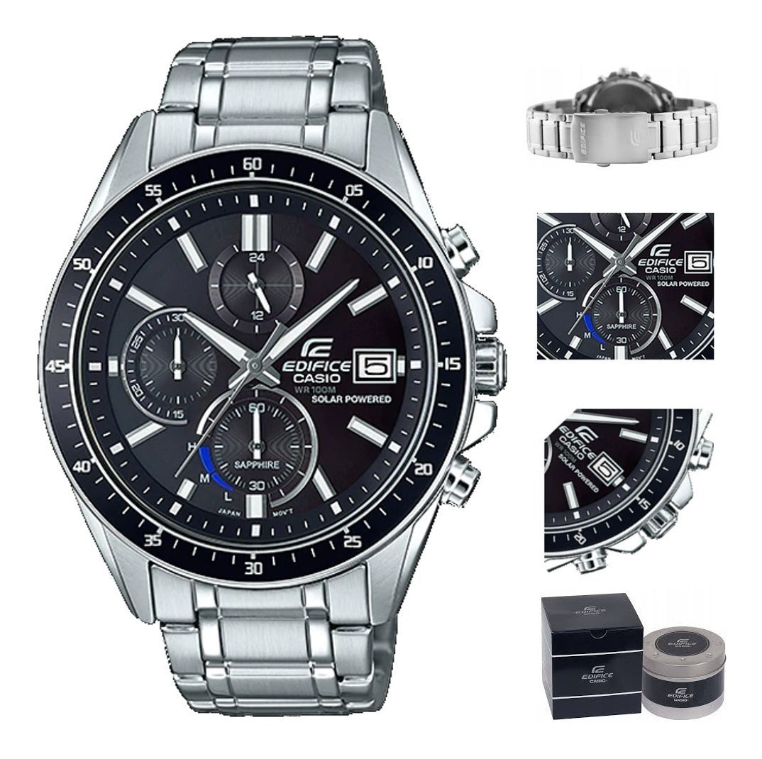 CASIO EDIFICE Sapphire Crystal Mens Black Analog EFB-106CL-1AVUPR - KICKS  CREW